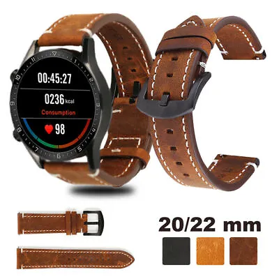 Leather Band Strap For Samsung Galaxy Watch 5 Pro 4 40-46mm 3 41 45mm Gear S3 S2 • $13.55