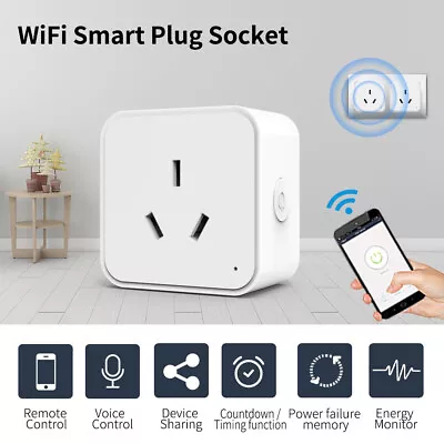 Tuya WiFi / Zigbee 16A Smart AU Socket Plug Voice Control For Alexa Google Home • $35.14