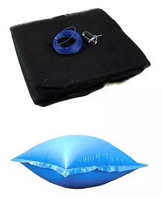 Swimline 12' Round Above Ground Leaf Net Pool Cover + Winter Closing Air Pillow • $49.71