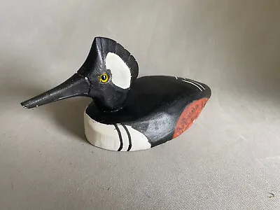 Handmade Duck Decoy By Paul Pepoy 1996.  Hooded Merganser (Maganzer) Signed • $45.99