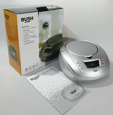 Bush Portable CD Player Boombox Stereo With FM Radio Silver LCD Display JT-1212  • £29.99