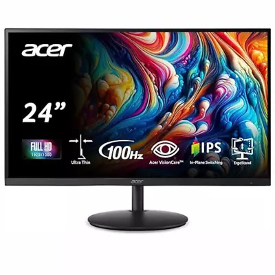Acer SH242Y Ebmihx 23.8  FHD 1920x1080 100Hz Home Office Ultra-Thin IPS Monitor • $74.95