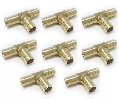 8 PCS EFIELD Crimp Pex 1/2  X 1/2  X 1/2  Tee Brass Fittings Lead Free • $14.91