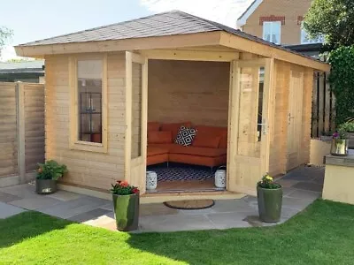 Corner Summerhouse Emma  3mx4.5m  28mm FREE SHINGLE TILES + FLOOR • £3750