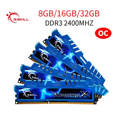 G.Skill 32GB 16GB 8GB DDR3 OC 2400MHz PC3-19200U PC Desktop XMP Memory LOT UK • £43.19