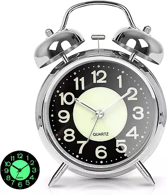 AYRELY® Super Loud Alarm Clock For Heavy Sleepers AdultsTwin Bell Retro 4 Inch  • $14.70