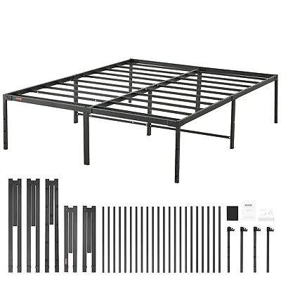 VEVOR Queen Size Bed Frame 18 Inch Metal Bed Frame Platform 1500 Lbs Noise Free • £75.59