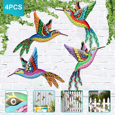 4x Metal Hummingbird Sculpture Hanging Wall Art Decor For Yard Garden Home Decor • $16.98