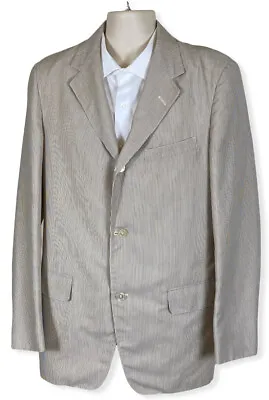 Brooks Brothers Vintage Wash And Wear Striped Sports Coat Jacket 3 Button Sz 44 • $45.99
