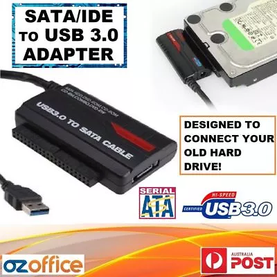 Hard Drive SATA IDE To USB 3.0 Adapter Converter 2.5  3.5  HDD SSD POWER ADAPTER • $26.95