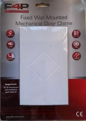 F4P FIXED HARDWIRE WALL MOUNTED MECHANICAL DOOR CHIME 80DB 2yrwar SEALED Rrp£20+ • £10