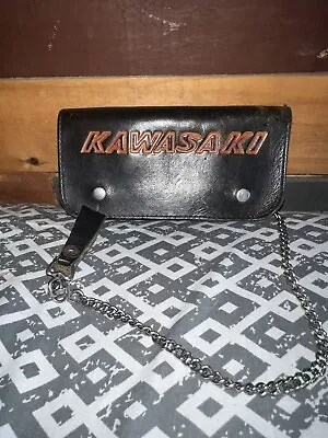 Vintage Kawasaki Wallet With Belt Loop And Chain RARE!! Motorcycle Bike Biker • $129.99