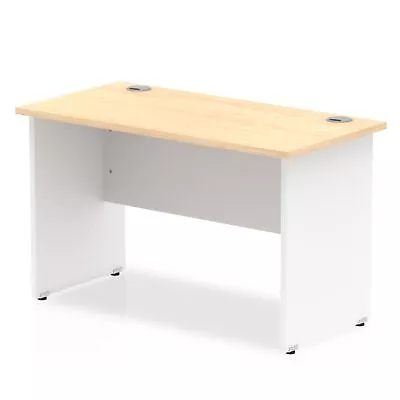 Impulse Straight Office Desk W1200 X D600 X H730mm Panel End Leg Maple Finish Wh • £200.85