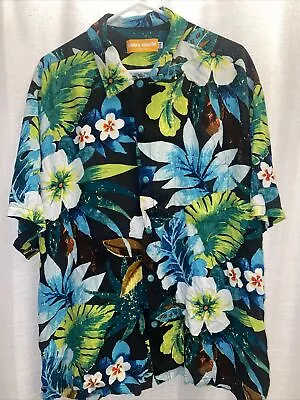 Jams World Hawaiian Shirt Xxl Waiola Black And Teal Floral Pattern. EUC • $50