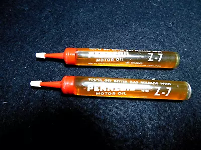 2 Vintage Pennzoil Z-7 Motor Oil Advertising Sample Tubes Of Household Oil • $10.95