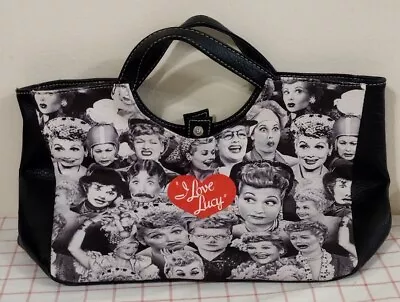 I Love Lucy Handbag Purse Black Size Medium Funny Lucille Ball Faces Disguises • $20.09