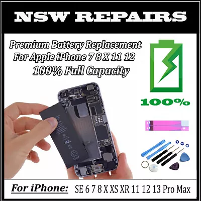 ⚡iPhone X SE 8 7 6S 6 PLUS XR XS 11 12 PRO MAX New Battery Replacement⚡ • $24.95