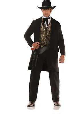 The Gambler Jacket Jacquard Print Vest Pants Cowboy Western Costume Adult Men • $31.70