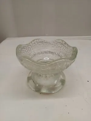 Vintage Anchor Hocking ICE Pebble Glass Reversible Pedestal Candle Holder • $13.80