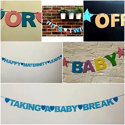 Baby Shower Personalised Bunting Maternity Leave Mummy To Be Bunting Boy Or Girl • £4.29