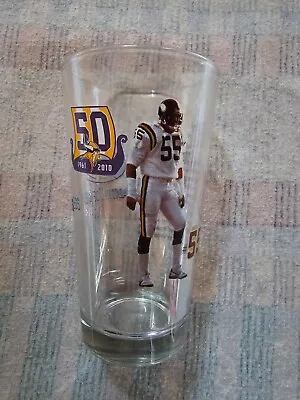 2010 Scott Studwell Miller Lite Beer Minnesota Vikings 16 Oz Drinking Glass EUC • $26.99