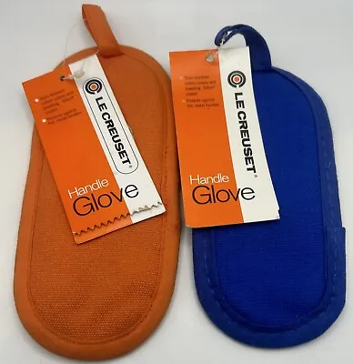 Le Creuset Iron Handle Glove Orange And Blue Potholder New • £19.45