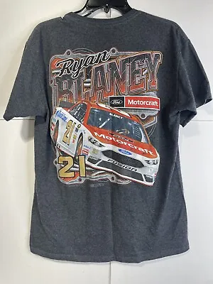 Ryan Blaney #21 Ford Motorcraft Wood Brothers T-Shirt Medium Double Sided Rookie • $21.99