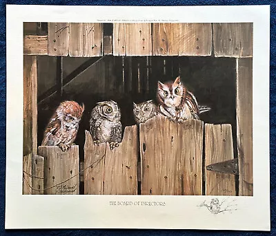  Board Of Directors  Owl Print W/original Pencil Remarque By R.J. Ralph McDonald • $195