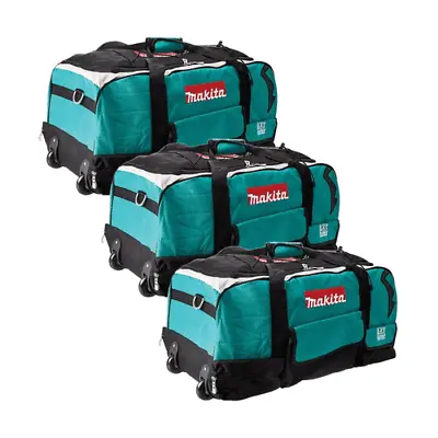 3 X Makita 831279-0 LXT600 Duffel Bag On Wheels Stores Tools Telescopic Handle • £128.26