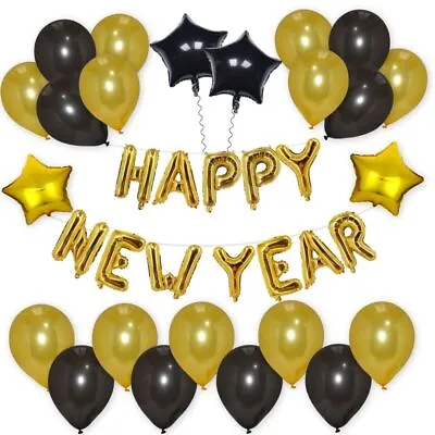 Happy New Year Self Inflating Foil Balloons 16  Free Postage New Year Decoration • £8.48