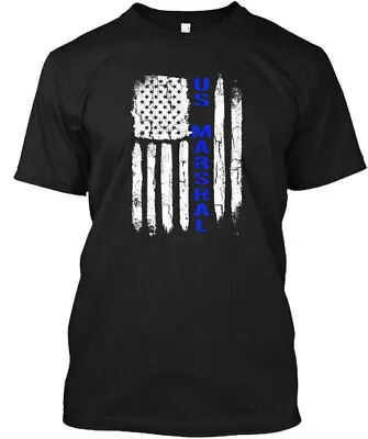 Thin Blue Line Flag American Us Marshal T-Shirt Made In The USA Size S To 5XL • $20.99