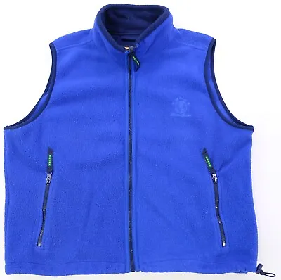 Rare Vintage EDDIE BAUER Ebtek Spell Out Full Zip Fleece Vest Jacket 90s Blue M • $29.99