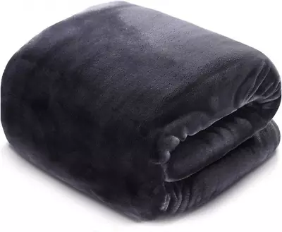 Fleece Blanket King Size Fuzzy Soft Plush (90  X 108 ) Dark Gray  • $44.47