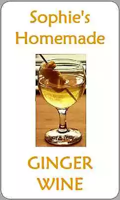 Ginger Wine Homebrew Bottle Stickers Portrait Home Drink Labels Personalised  • £2.70