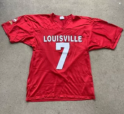 Vtg 90s U Of L Louisville Cardinals Football Jersey Shirt #7 Off The Bench Large • $34.99