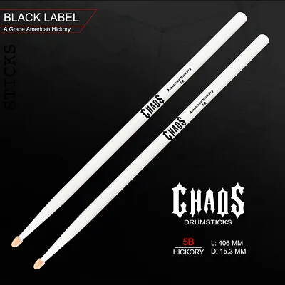 Drum Sticks Chaos 5b Drumsticks – Chromatics White Drum Sticks American Hickory • $25