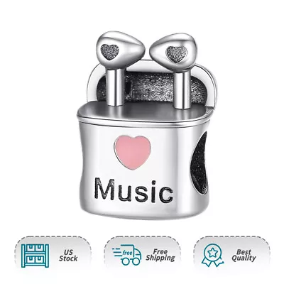 Authentic S925 Earbuds Love Music Charm Women Girl Bracelet Charms Fashion Gifts • $17.98