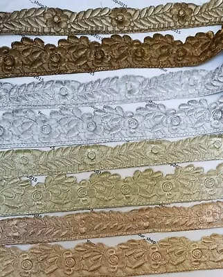 £2.35 • Buy 1 Yard Beautiful Embroidered Pattern Lace Trimming Ribbon Net Wedding Dress