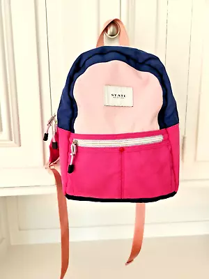 Anthropologie State Bags Kane Kids Mini Travel Backpack Pinks & Navy Colorblock • $40