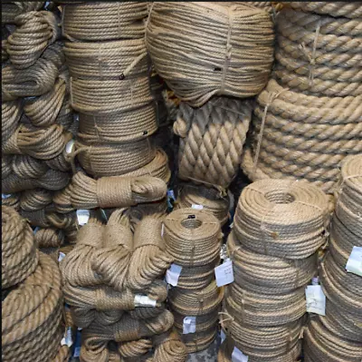 £4.75 • Buy Jute Hessian Rope Cord Braided Twisted Boating Sash Garden Decking 100% Natural