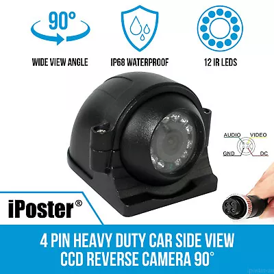 4PIN Rear Side View Reverse Camera IR Night Vision HD For Truck Caravan Monitor • $36.99