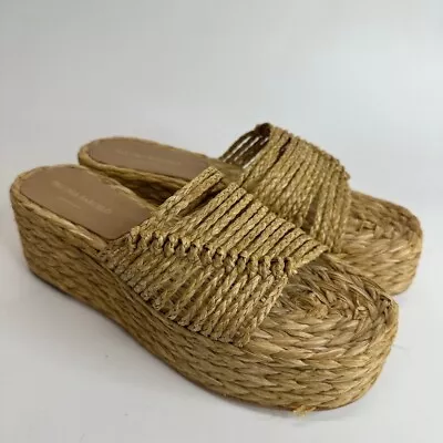 $179.99 • Buy Paloma Barcelo Womens Rafna Platform Wedge Sandals Brown Leather Sole 8 New