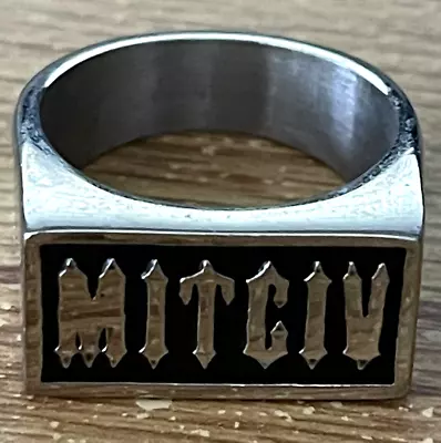 VICTIM Spelled Backwards Stainless Steel Biker Ring • $39.99