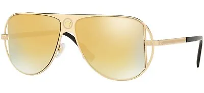 Versace Men Sunglasses  VE2212 10027P-57 Brown Mirror Gold Lenses • $109.99