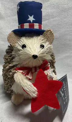 Martha Stewart  STRAW HEDGEHOG PATRIOTIC  RED WHITE BLUE  7 INCHES NWT • $16.99