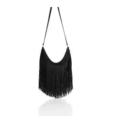 £19.99 • Buy New Womens Celeb Designer Official Fringe Faux Leather Tassle Messenger Bag