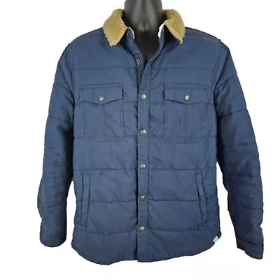 Lucky Brand Mens Sherpa Collar Button Jacket Blue Size L • $68