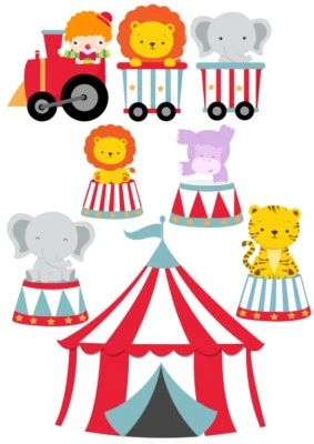 £11.46 • Buy Circus Animals Train Nursery Wall Stickers