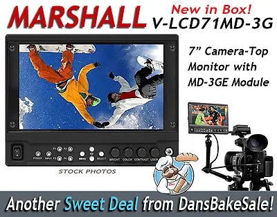 Marshall V-LCD71MD-3G 7  MD Camera Top Monitor W/ MD-3G 3G/HD/SD-SDI Module NEW! • $1175