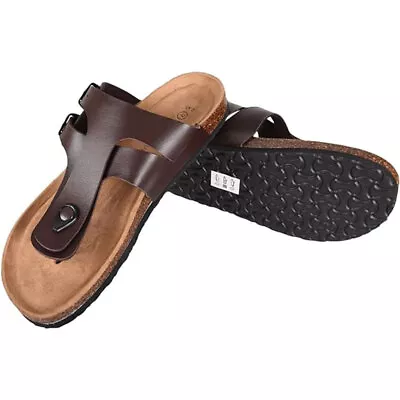 Mens Thong Sandals Toe Post Flip Flop Cork Style Slippers Summer Beach Flip Flop • £15.99